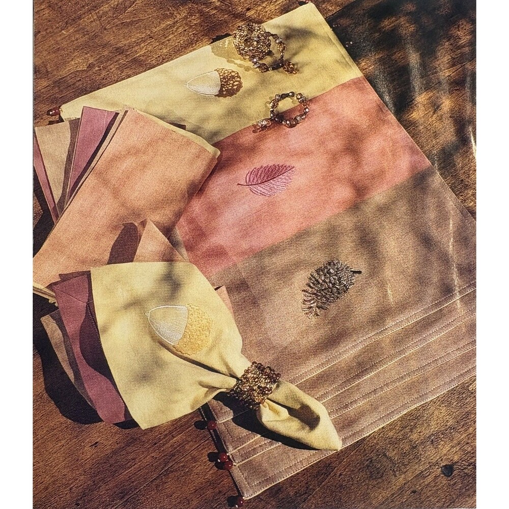 NEW Southern Living at Home Harvest Placemat Set of 2 TriColor Fall Thanksgiving